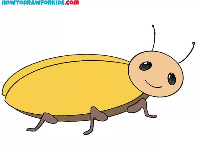 Cute Yellow Bug Drawing