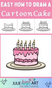 How To Draw Exploding Cake Easy 17 Easy Cake Drawings With Step by Step Guide - The Julie Art
