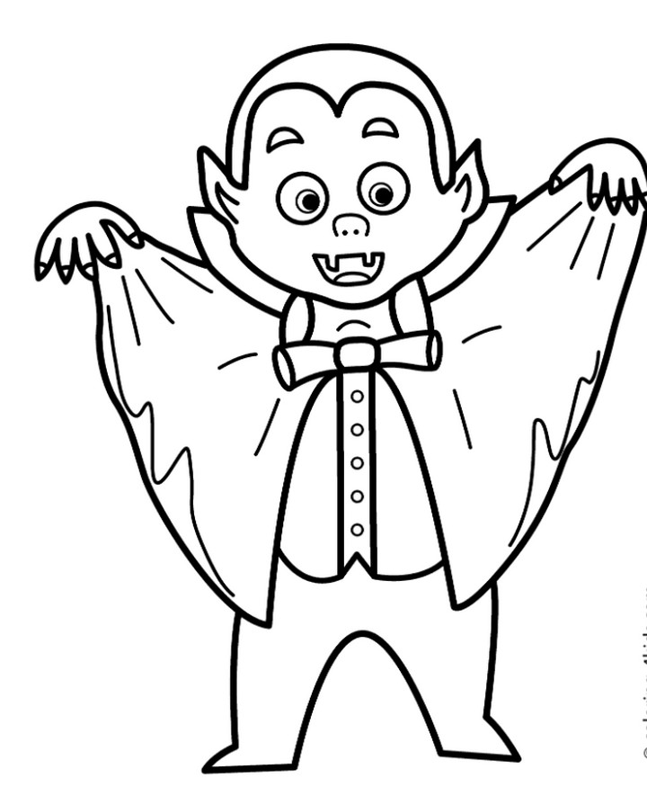 Halloween Vampire Coloring Pages For Kids