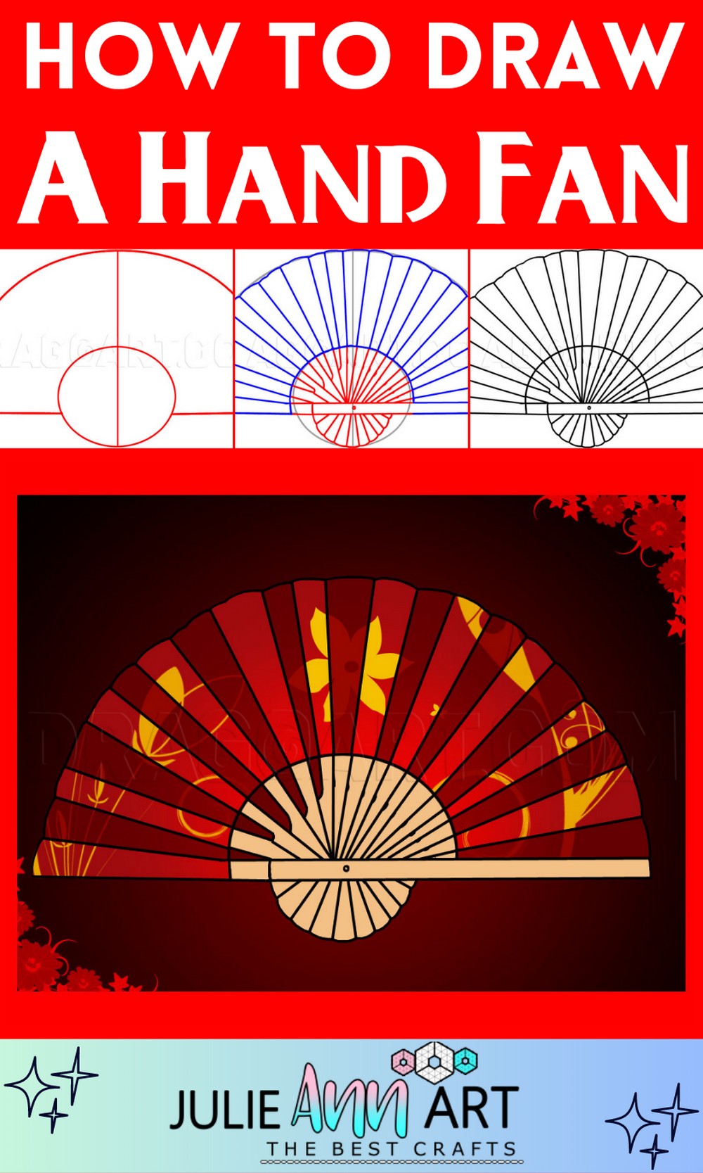 How To Draw A Hand Fan