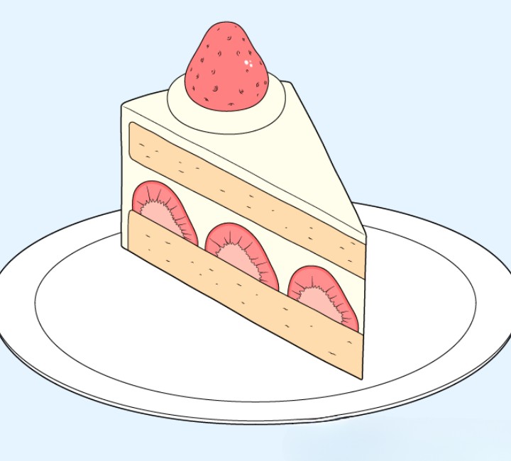 How To Draw A Slice Of Cake Step By Step