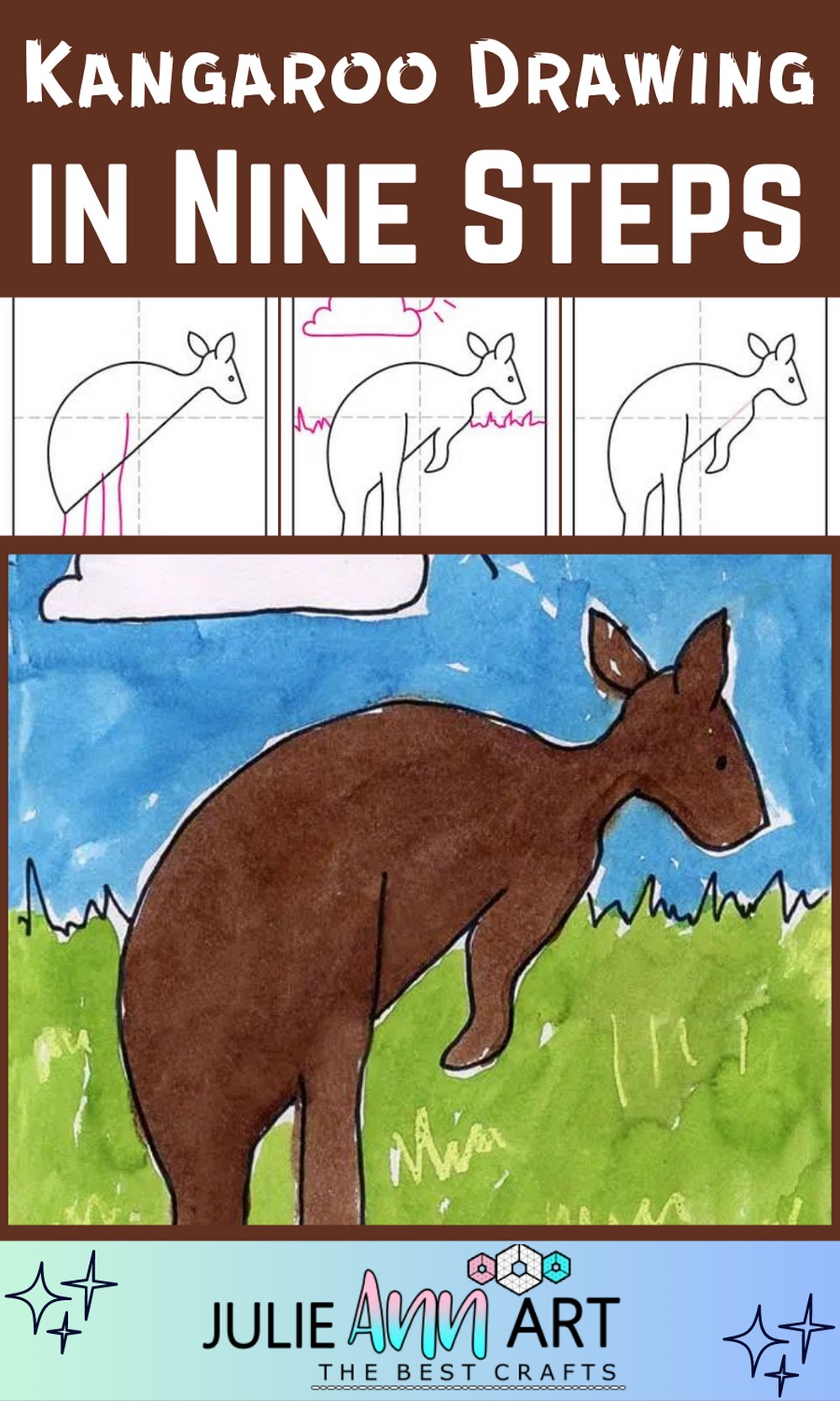 Kangaroo Drawing in Nine Steps