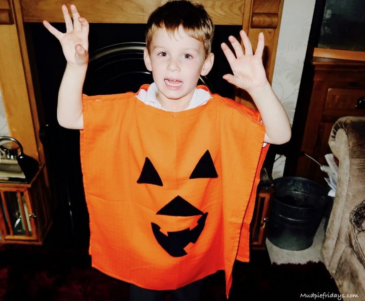 No Sew Halloween Pumpkin Monster Costume