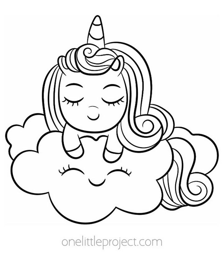 Unicorn Coloring Pages Easy