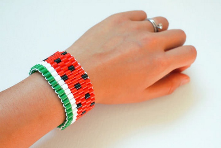 DIY Watermelon Bead Bracelet