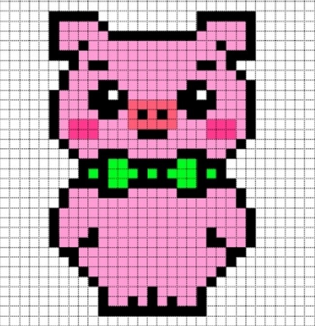 Dashing Pig Perler Beads