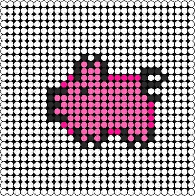 Simple Perler Pig Pattern