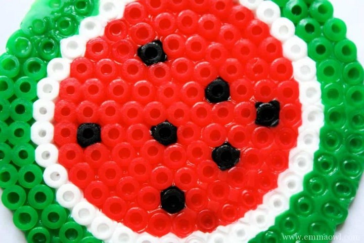 Summer Watermelon Melty Bead Coasters