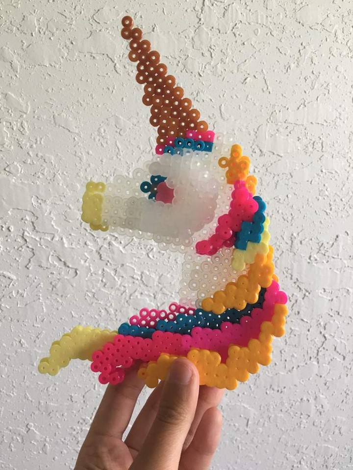 3D Perler Bead Unicorn