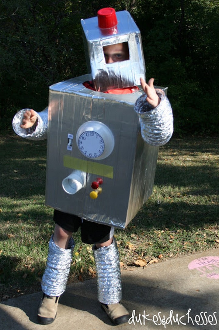 An Upcycled Robot Halloween Costume