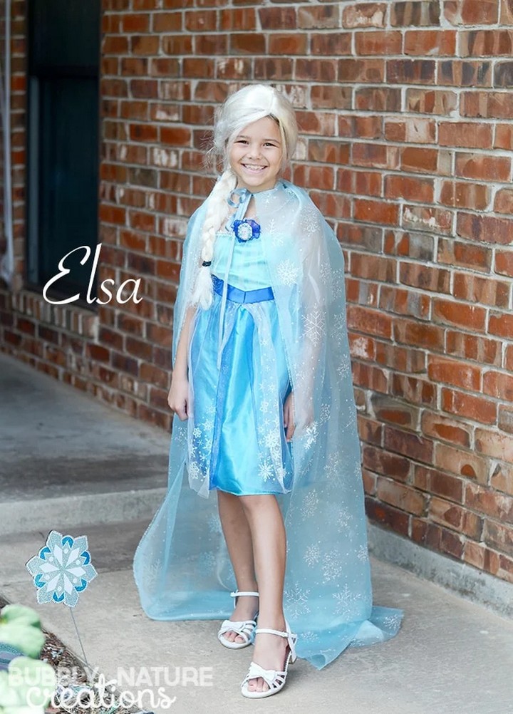 DIY Disney Frozen Elsa No-sew Cape With Train