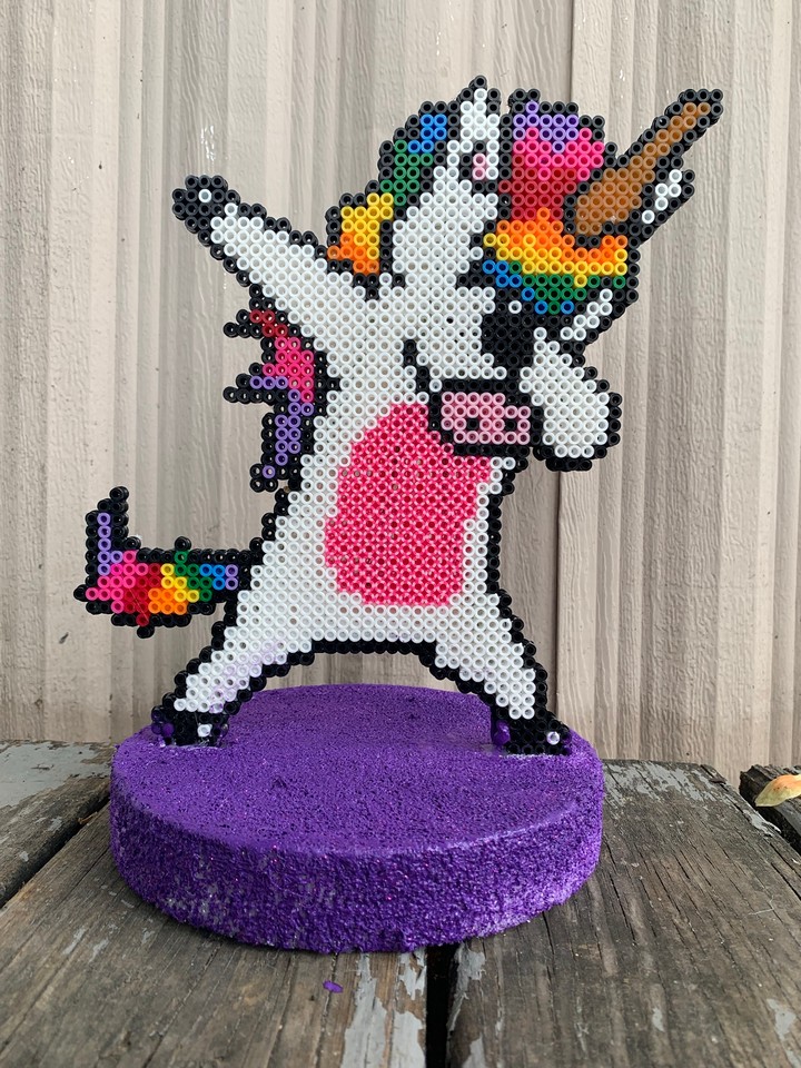 Dab Step Unicorn In Perler Beads