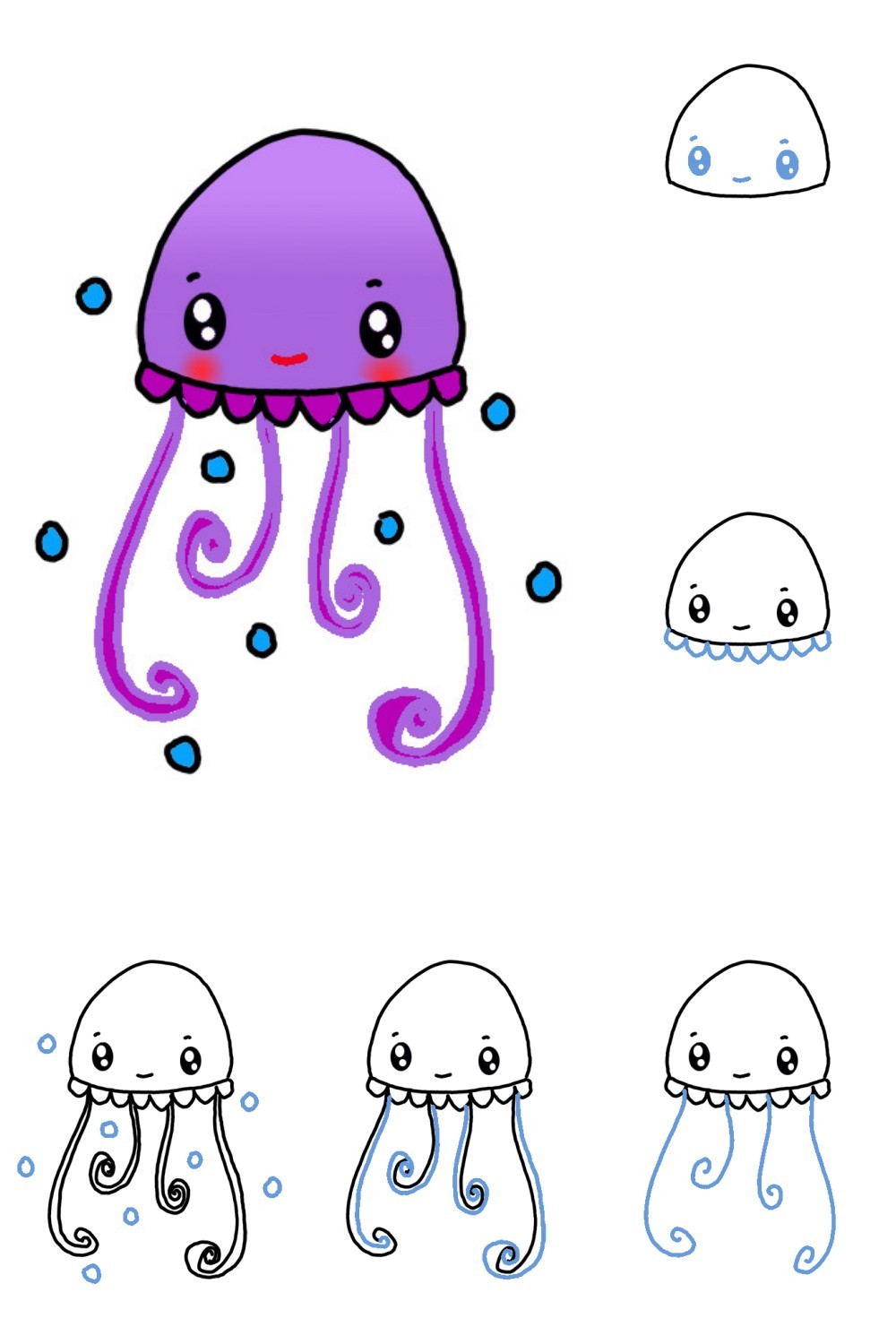 How to Draw a Cute Jellyfish