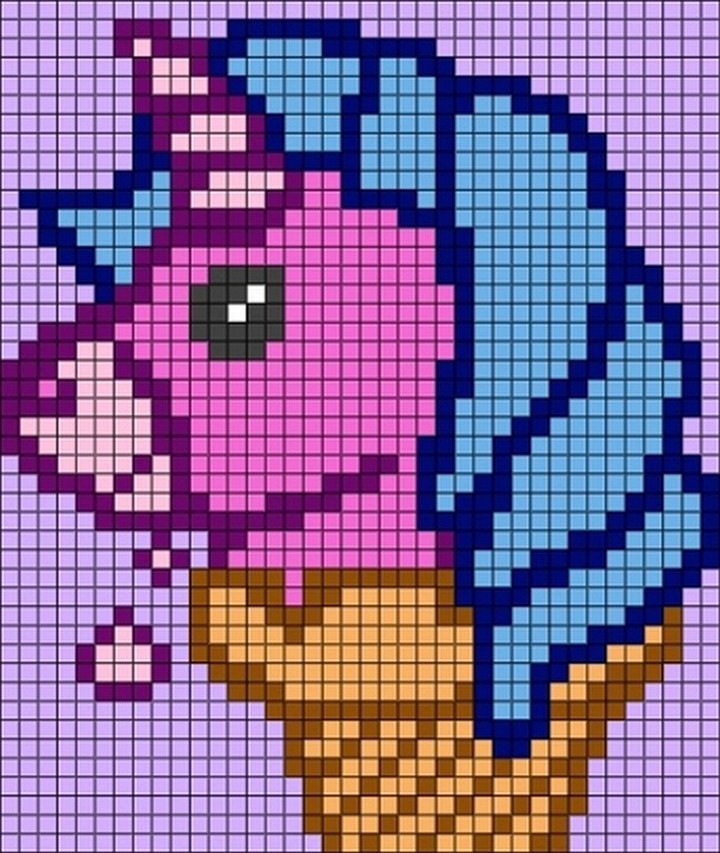 Large Ice Cream Unicorn Fuse Bead Pattern