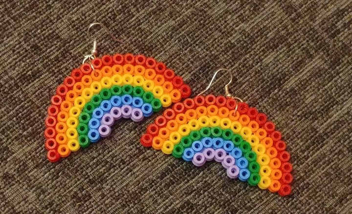 Melty Bead Rainbow Earrings
