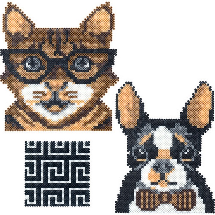 Mini Beads Hipster Cat And Dog
