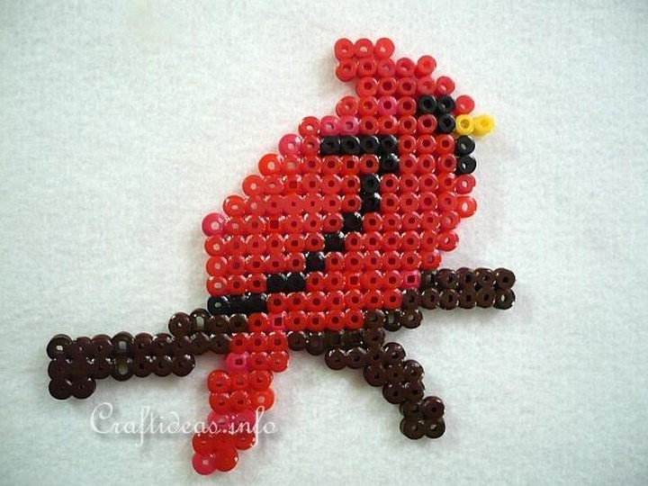Perler Bead Cardinal Bird
