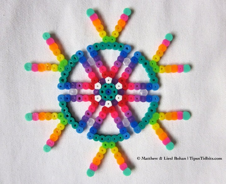 Perler Bead Snowflake Ornaments