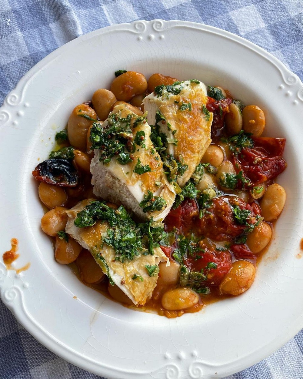 Chicken Roasted With Baby Plum Tomatoes