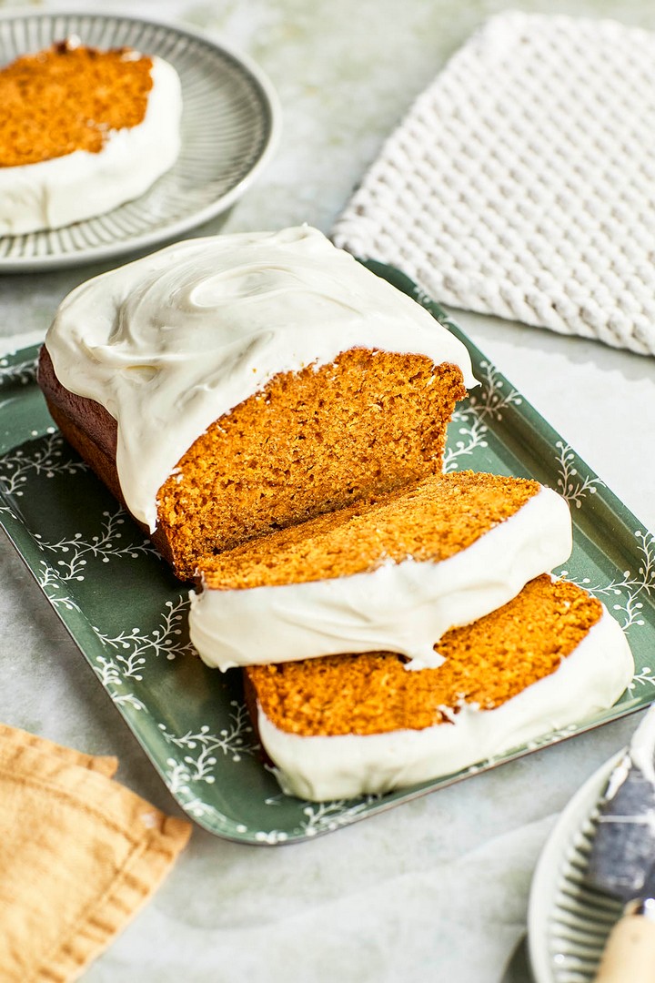 Pumpkin Bread With Cream Cheese Frosting