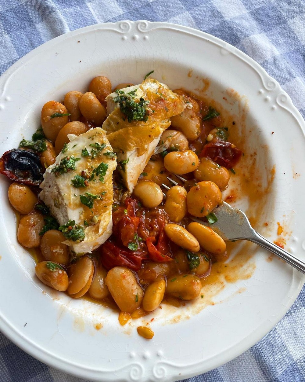 Chicken Roasted With Baby Plum Tomatoes