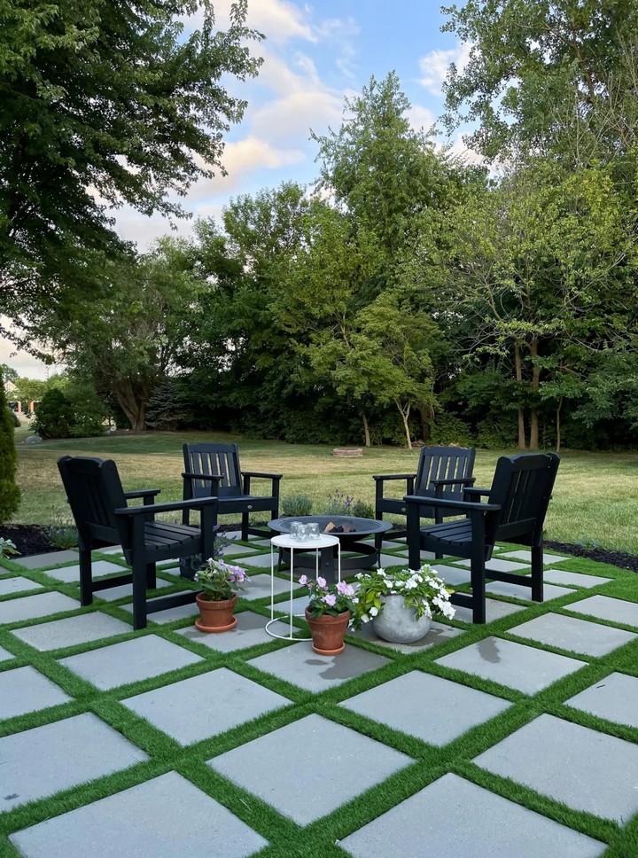 DIY Paver & Artificial Turf Patio