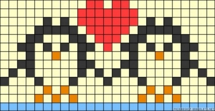 Lovely Penguin Perler Bead Pattern