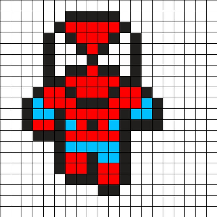 Mini Spiderman Perler Bead Pattern