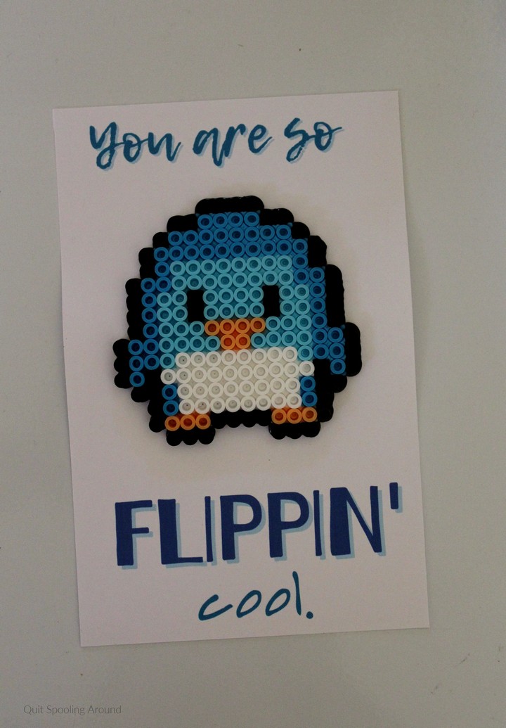 Penguin Perler Bead Love Pun Card