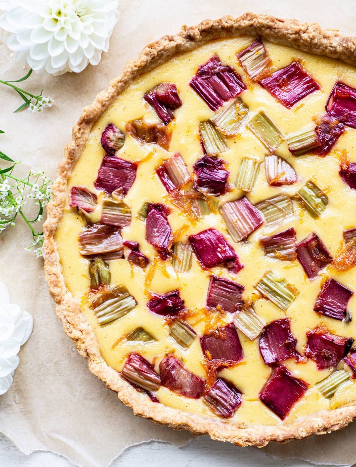 Rhubarb Custard Tart With Orange And Vanilla