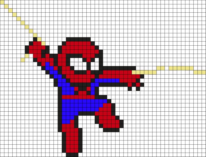 Spidey Fighting Crime Perler Beads Pattern