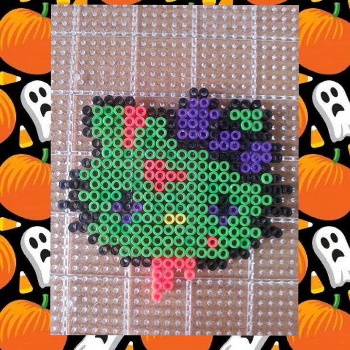 Zombie Hello Kitty Perler Bead
