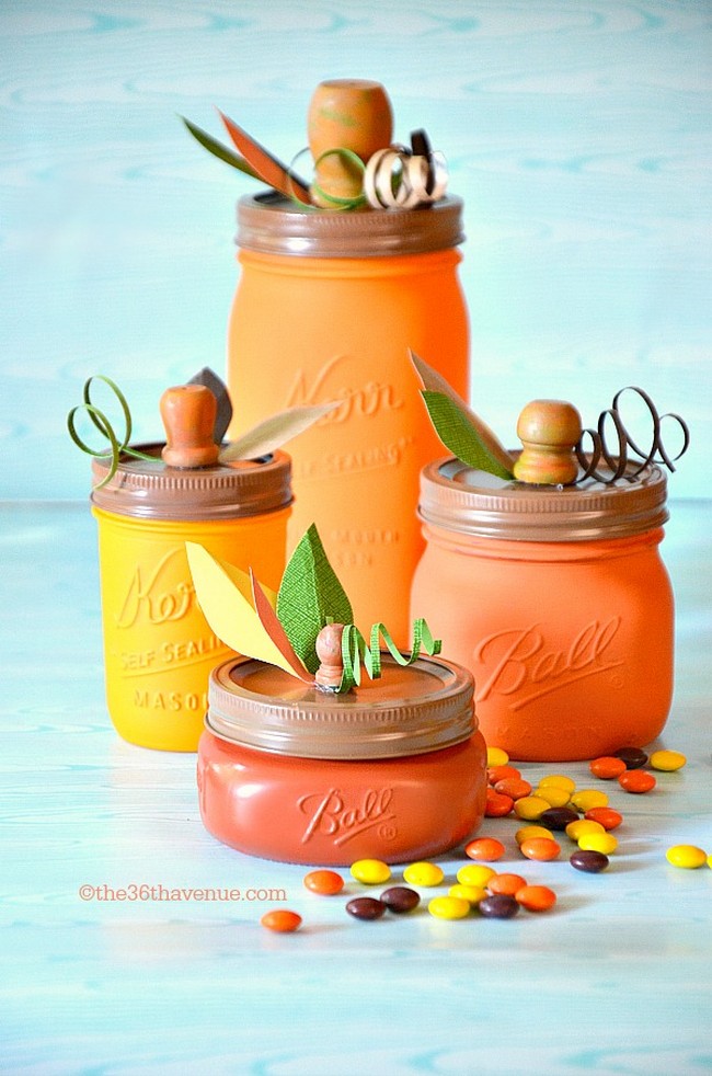 DIY Pumpkin Mason Jars