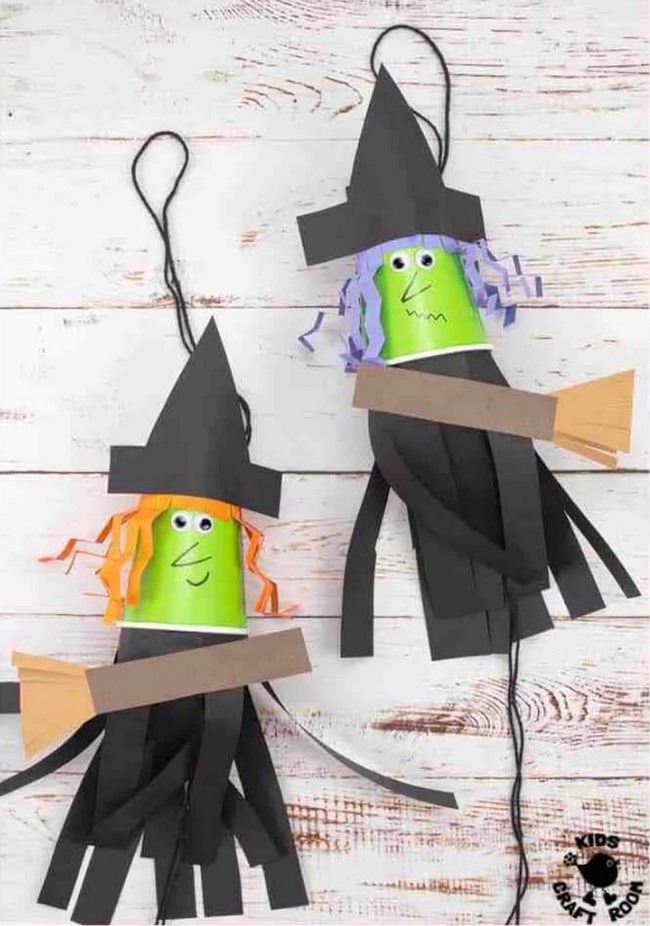 Flying Paper Cup Witch Craft For Kids