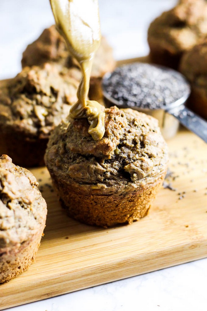 Almond Butter Banana Bread Muffins