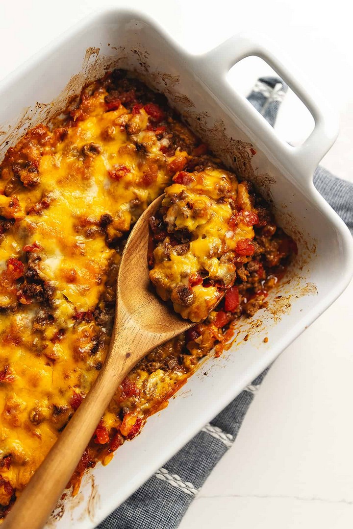 Easy Keto Ground Beef Taco Casserole Recipe