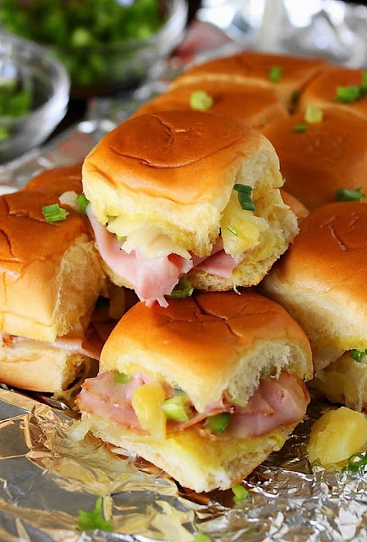 Hawaiian Ham & Cheese Party Sandwiches