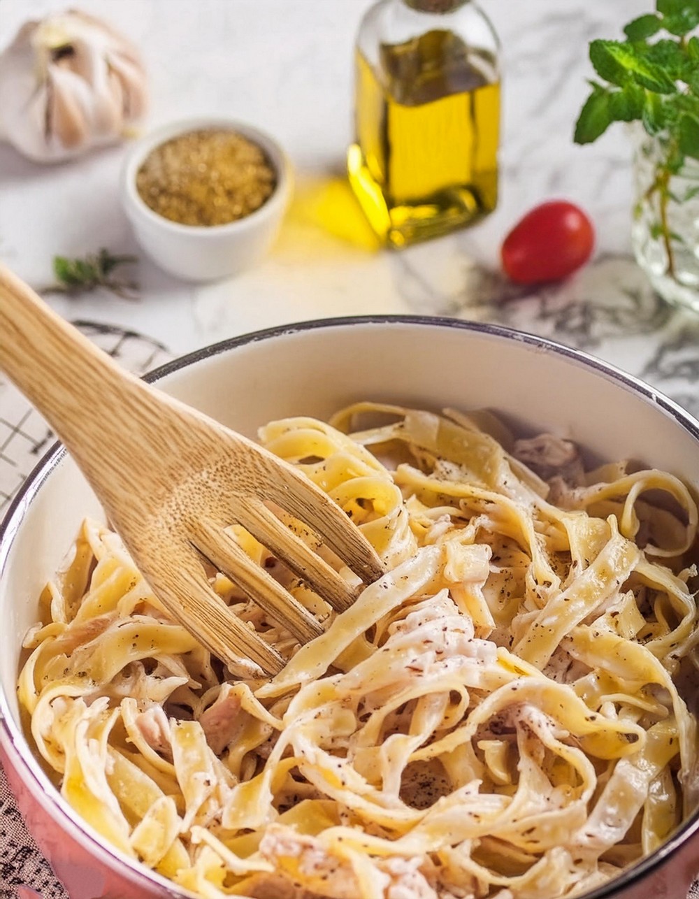 Easy Creamy Chicken Tagliatelle