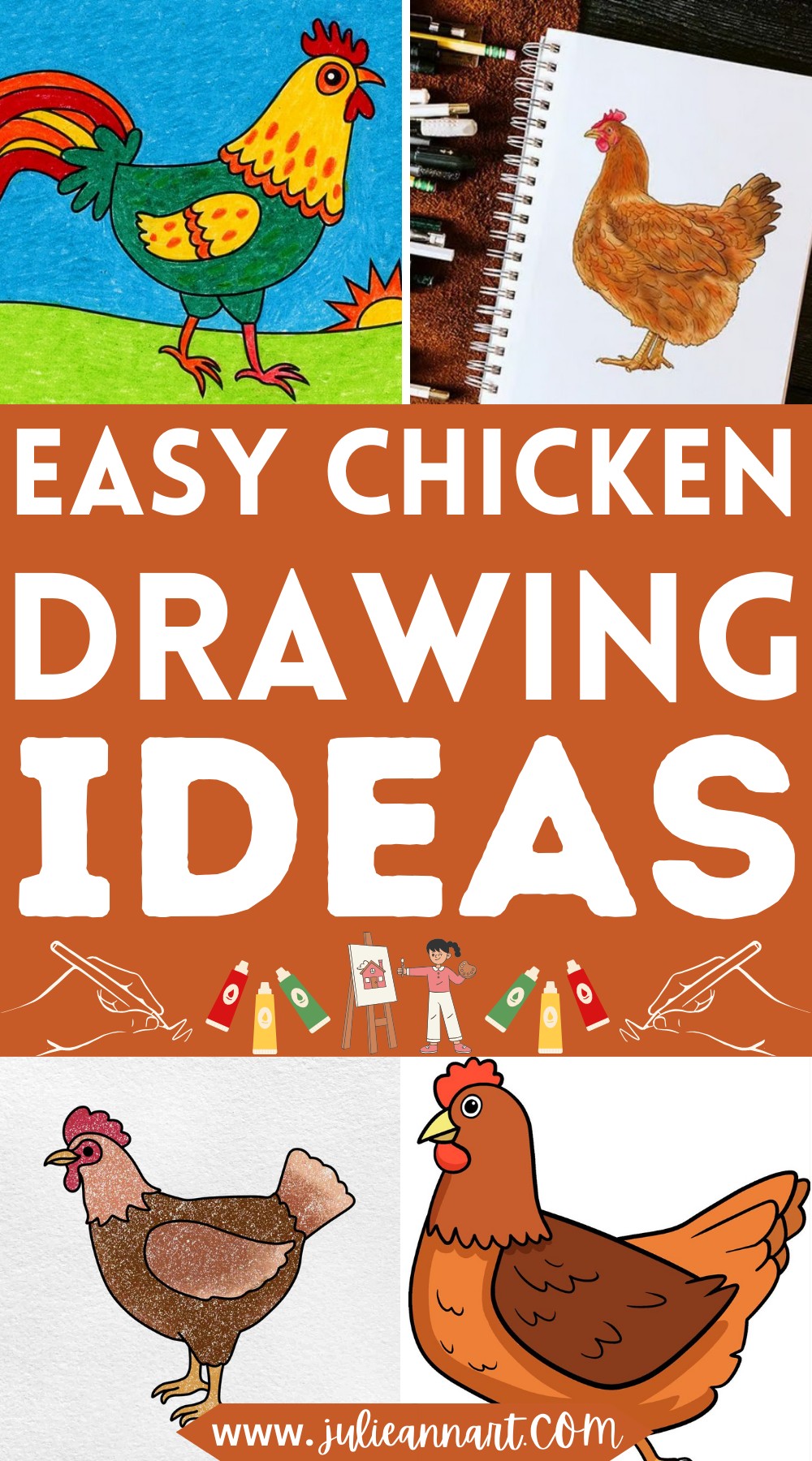 Easy Chicken Drawing Ideas