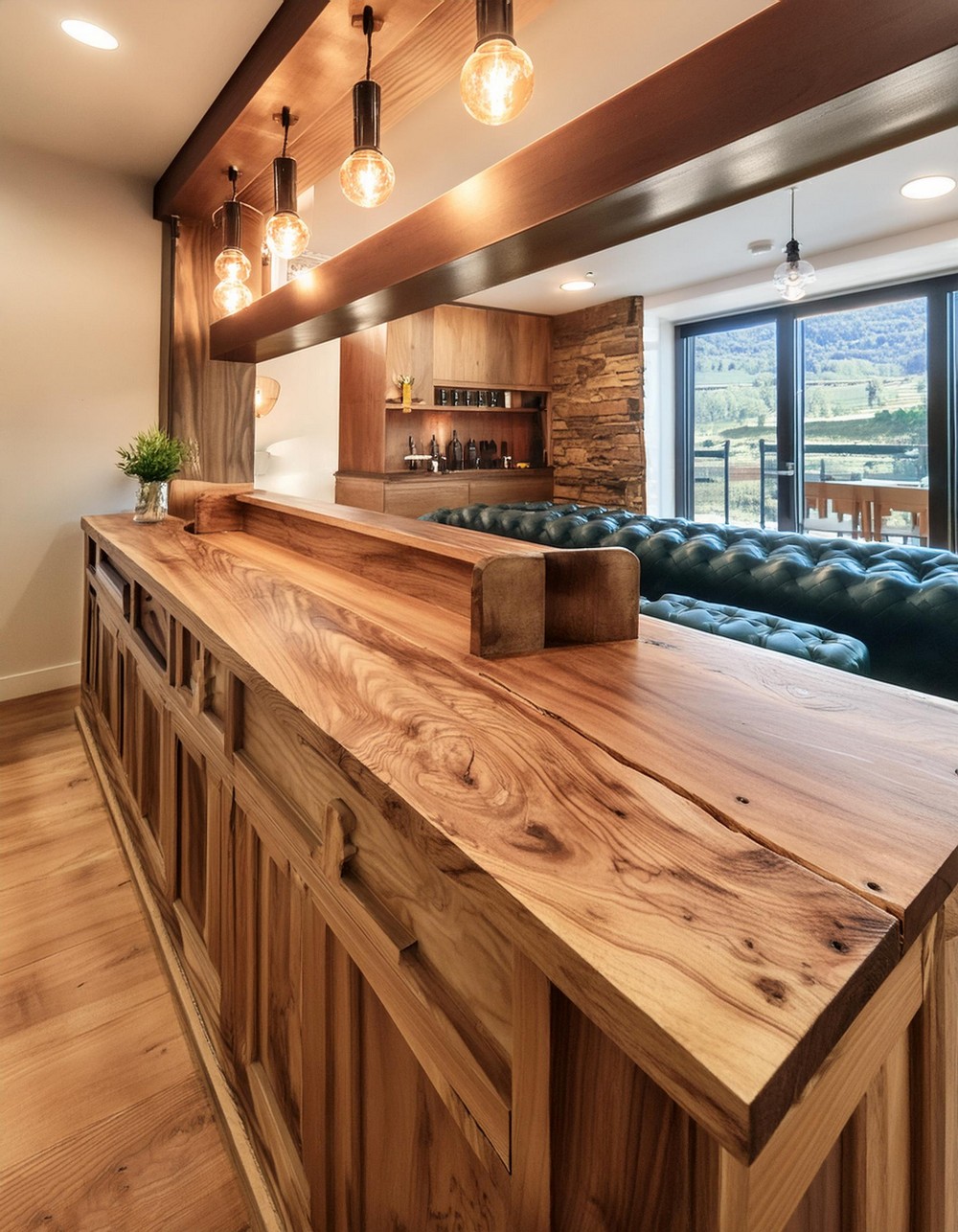Bar by adding a Live Edge Bar Counter