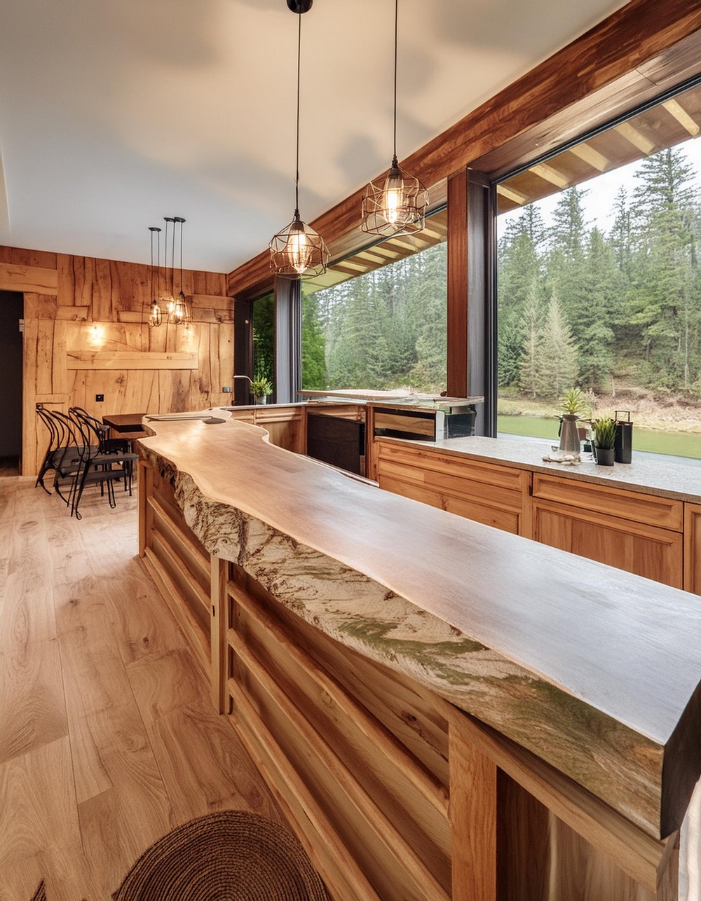 Basement Bar by adding a Live Edge Bar Counter