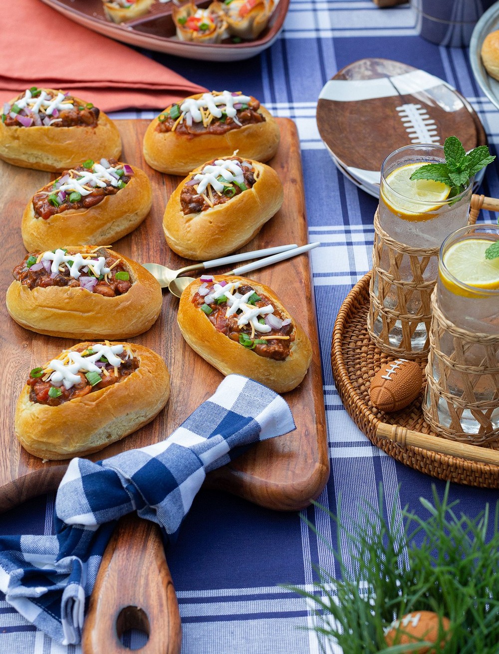 Mini Beef Chili Bread Bowls