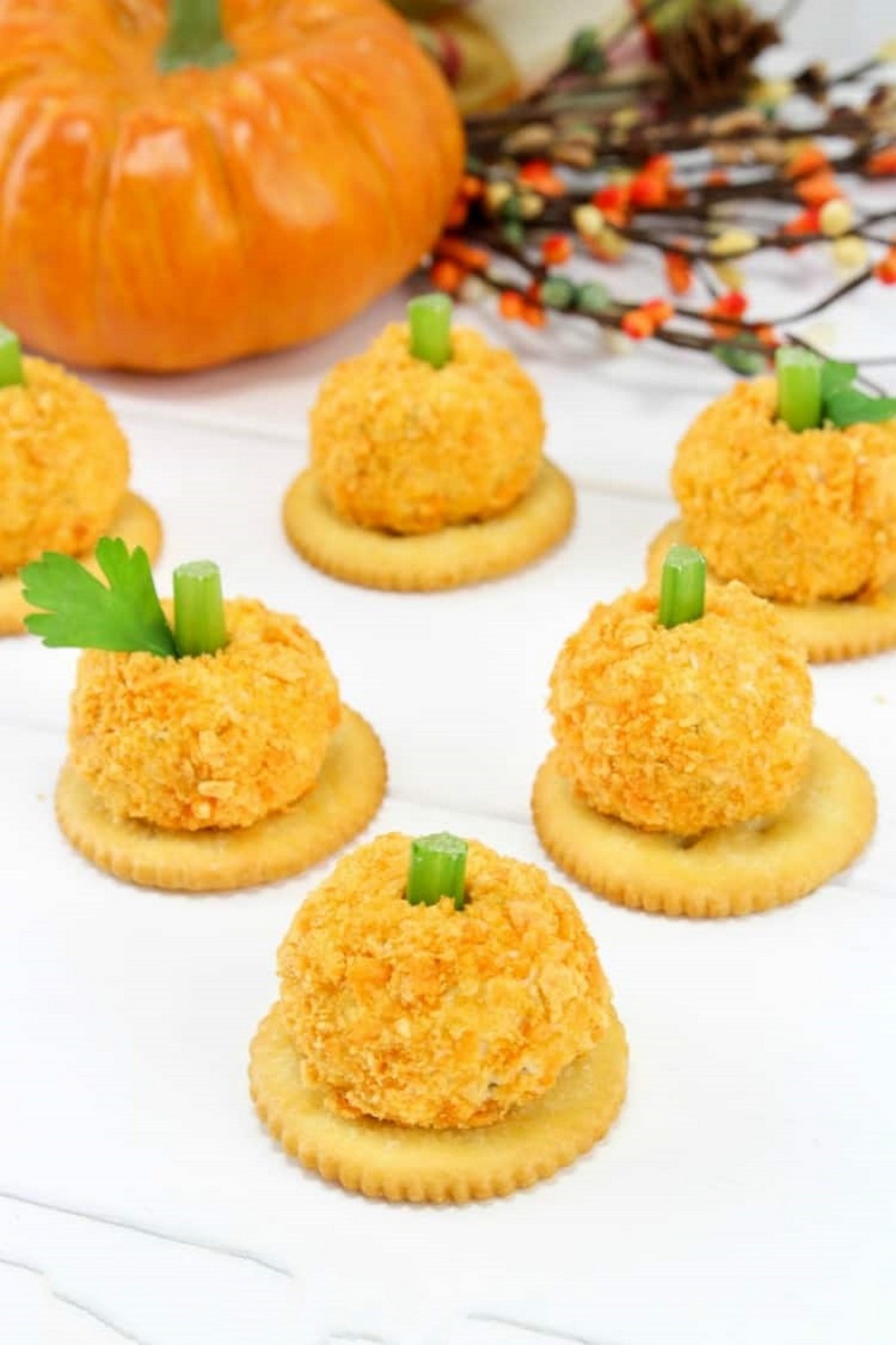 Mini Pumpkin Cheese Ball Bites