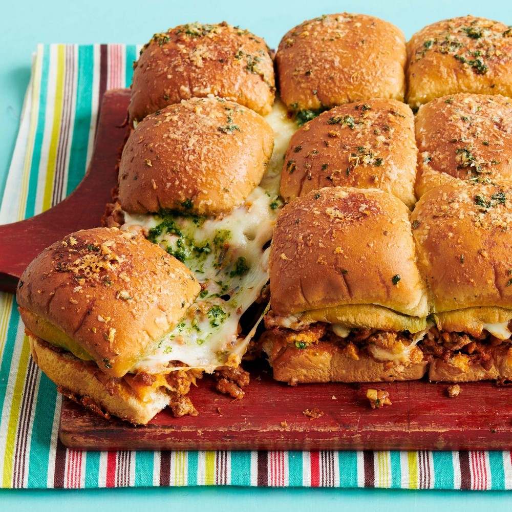 Pull-apart Pesto Turkey Sliders