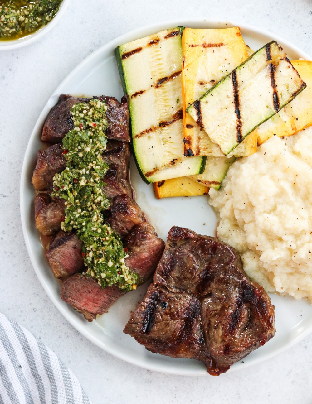 Grilled New York Strip With Chimichurri Sauce