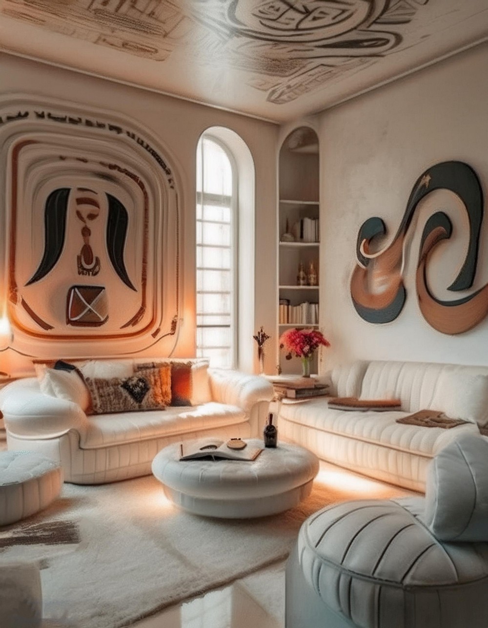 Artful Minimal Whimsical Living Room