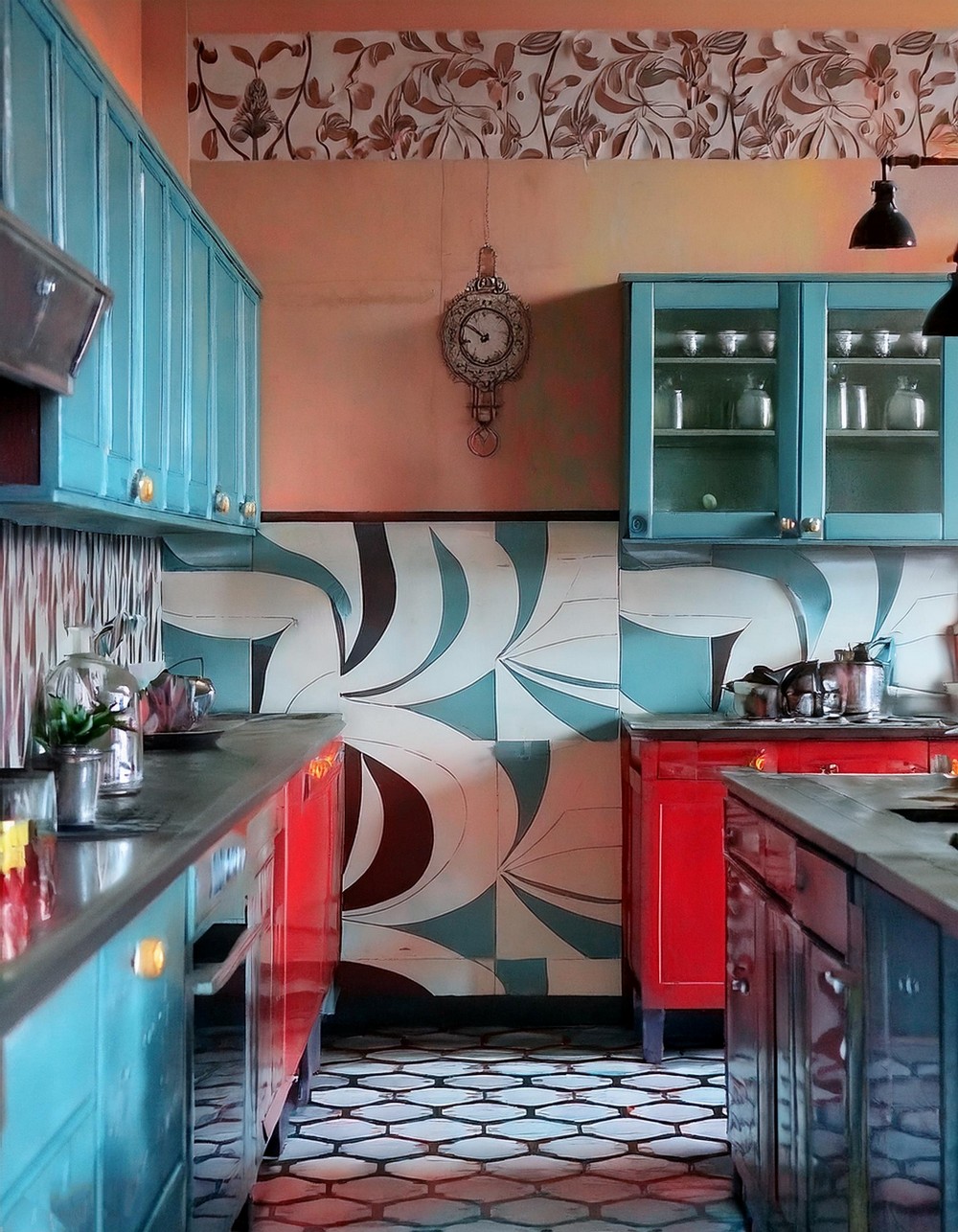 Colorful Cabinet Whimsical Kitchen Decor
