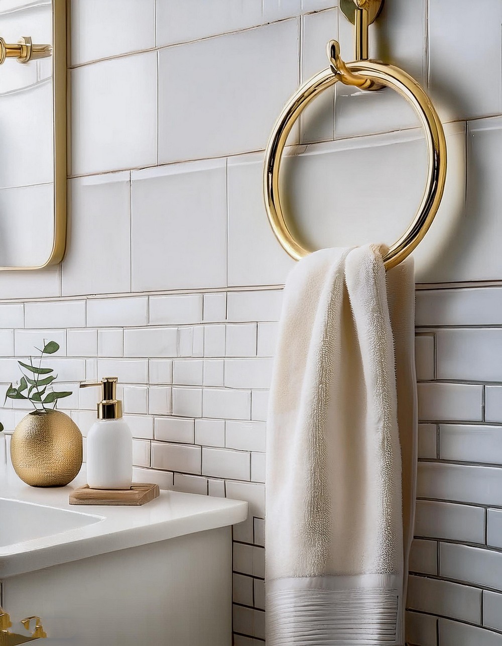 Gold-Toned Towel Ring