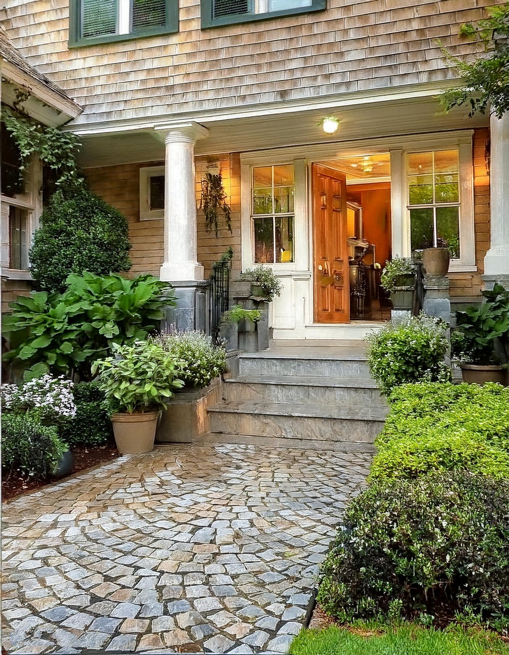 Outdoor Entryway With Simple Garden