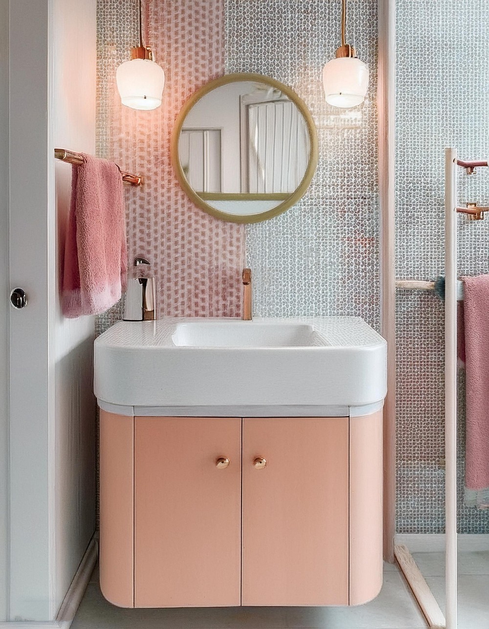 Peach Iva Bathroom Counter